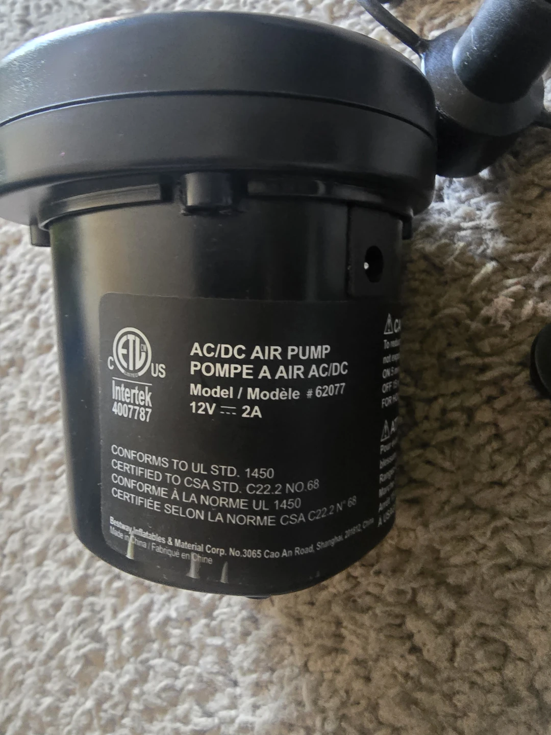 AC/DC AIR PUMP POMPE A AIR AC/DC - photo 5