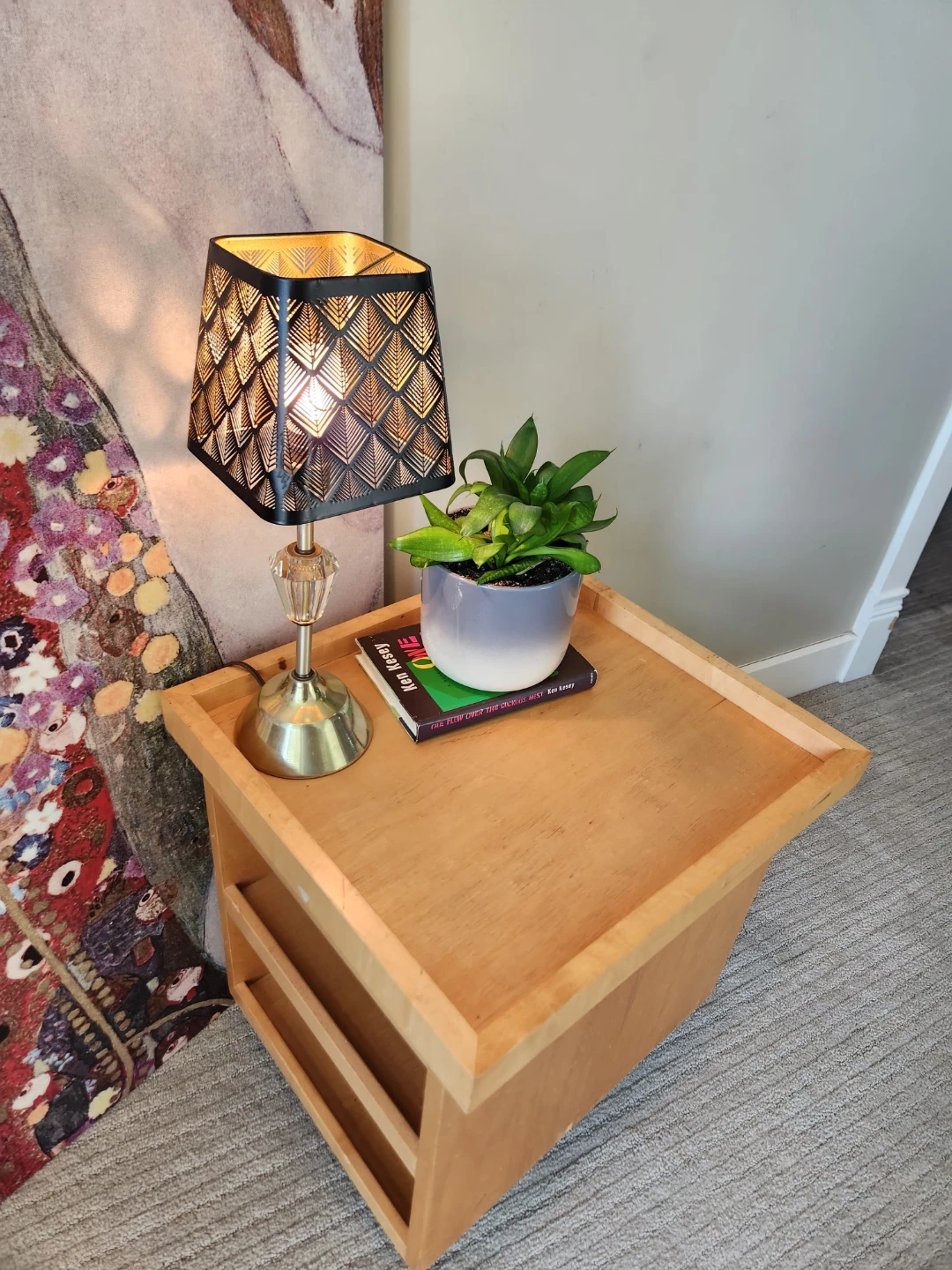 Danish style minimalist Table OR night stand with removable tray