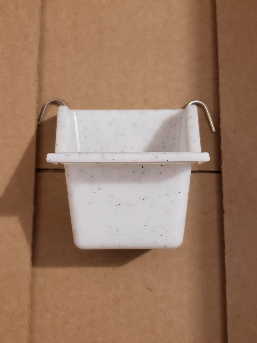 White Speckled Bird Feeder/Water Dish - photo 2