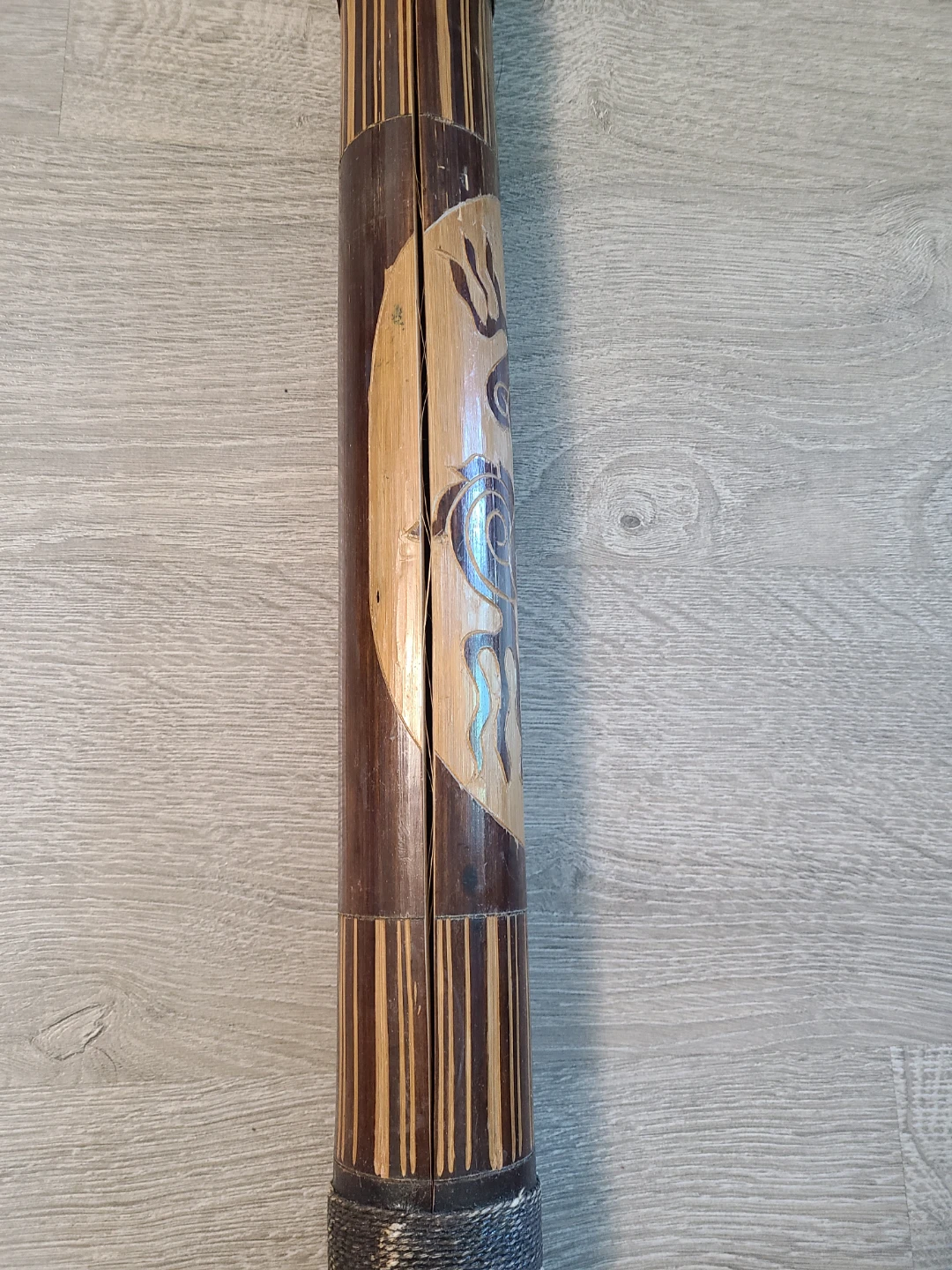 African Decor Wall Hanging Mask and Didgeridoo - photo 5