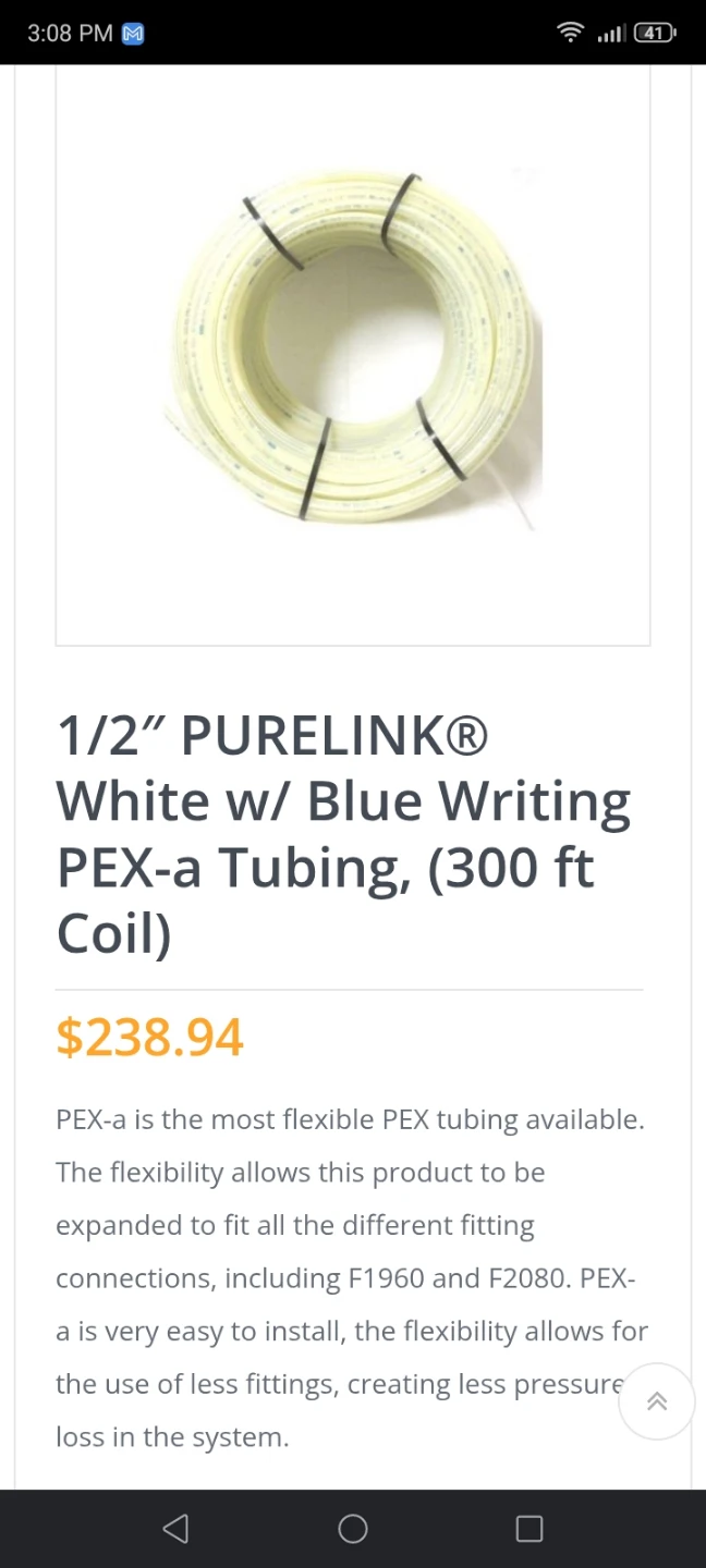 PURELINK 1/2" White PEX-a Tubing, 300 ft Coil - photo 2