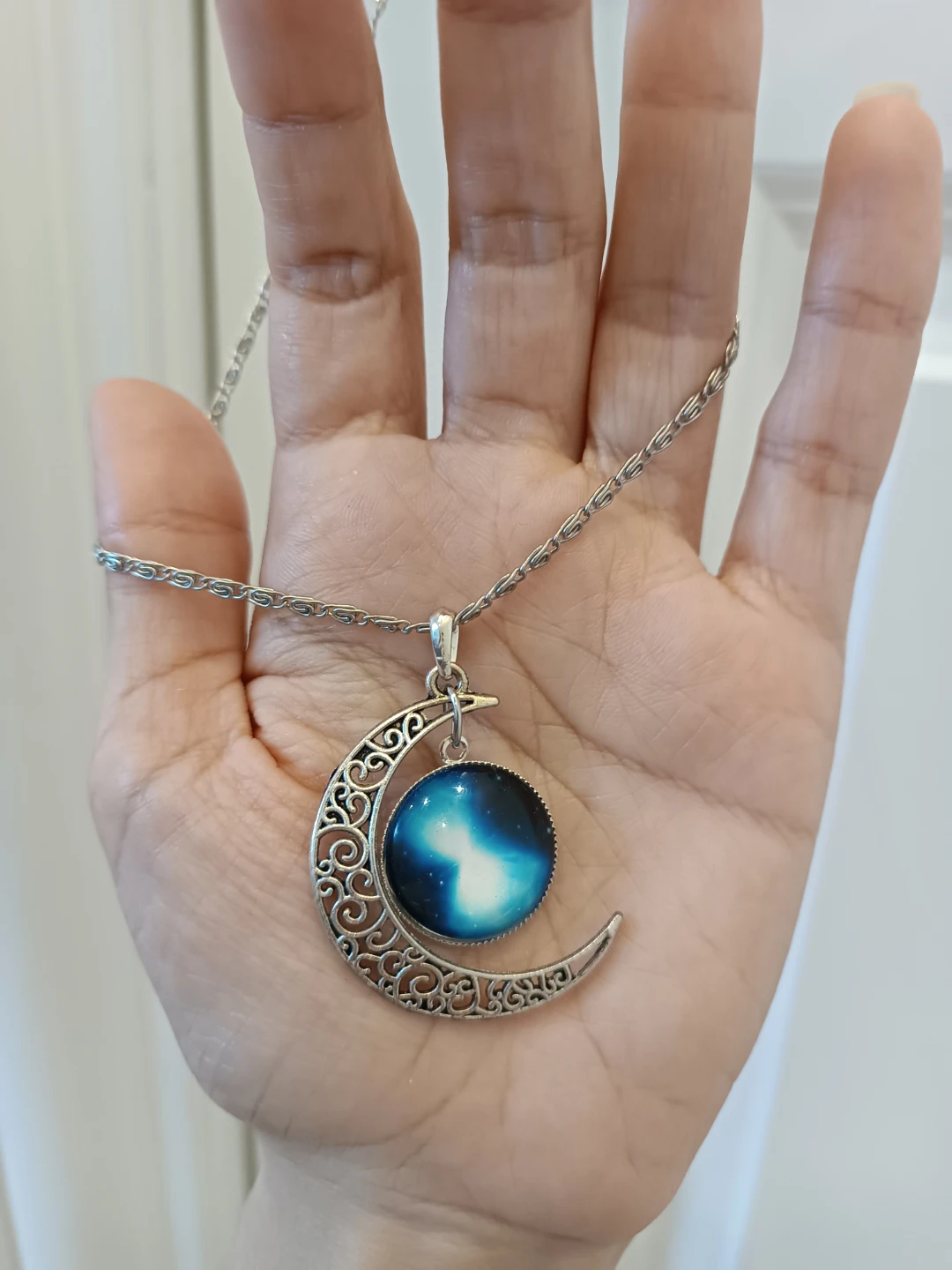 NEW Crescent Moon Galaxy Pendant Necklace - photo 4