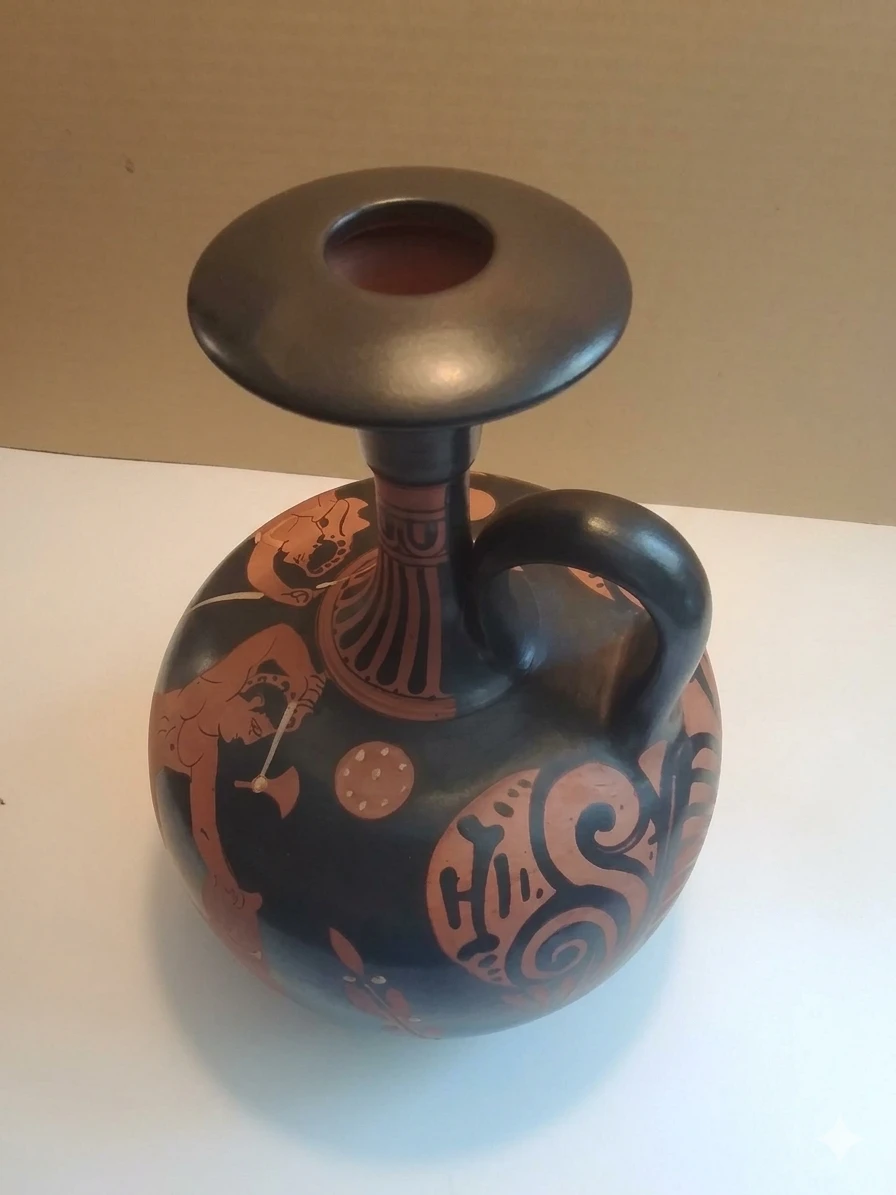 Stunning Hand-Painted Greek Red-Figure Lekythos Vase Replica - photo 2