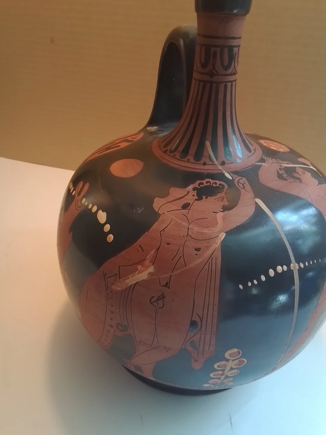 Stunning Hand-Painted Greek Red-Figure Lekythos Vase Replica - photo 4
