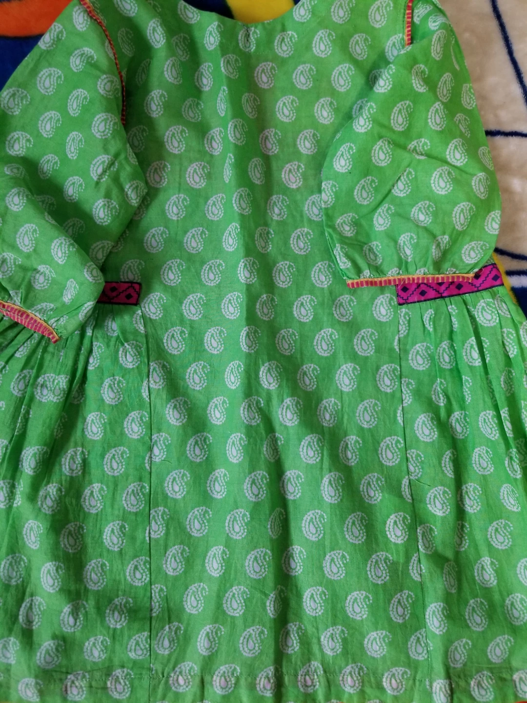 Kids Embroidered J. Lawn kurti Green ⚽️ - photo 5