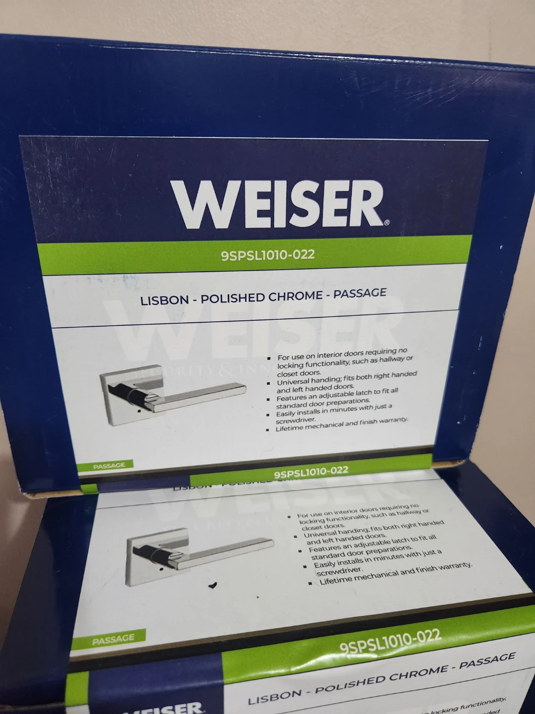 Weiser Lisbon Passage Door Lever - Polished Chrome