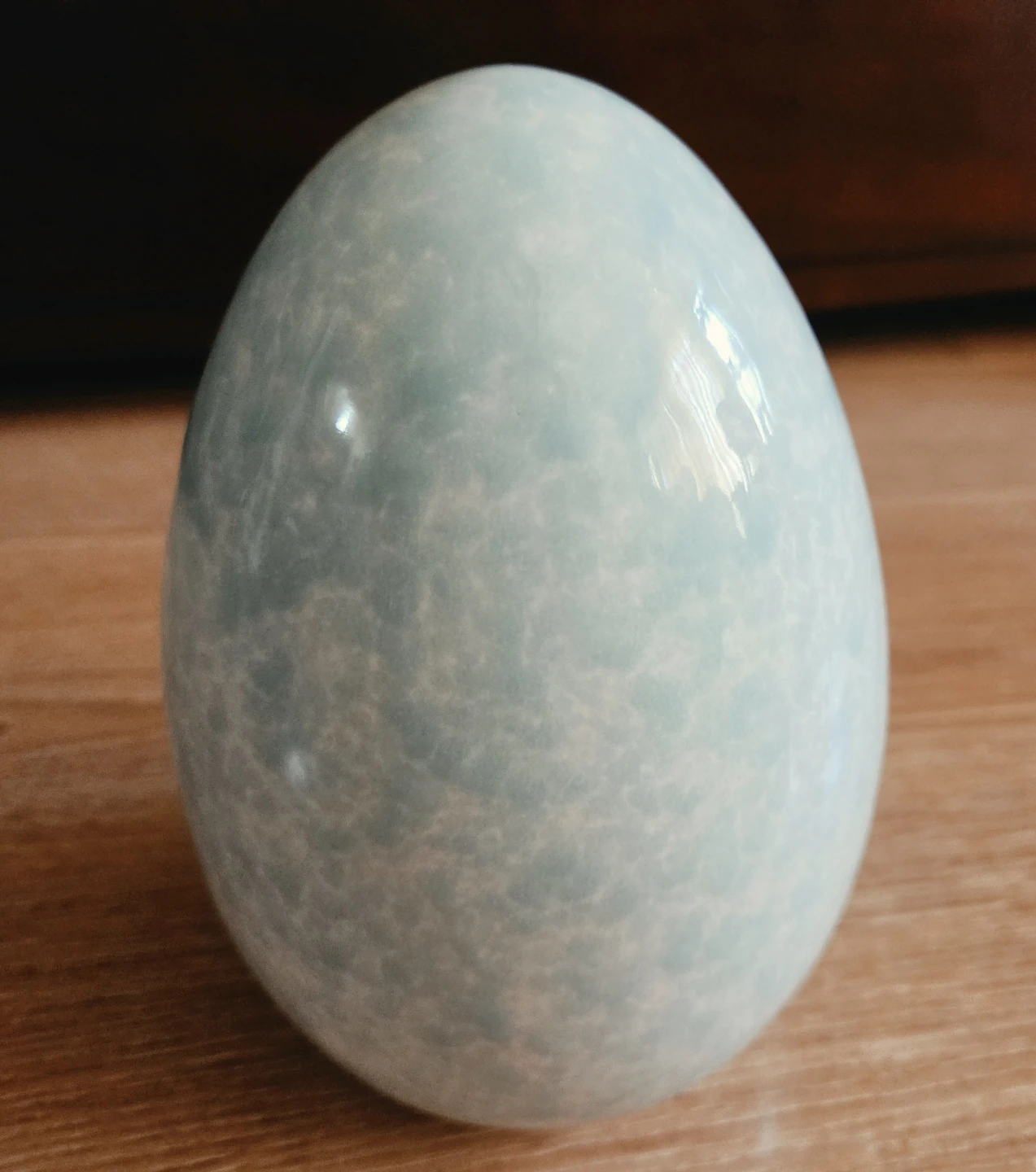 Ceramic Decorative Light Blue and White Egg ⚽️