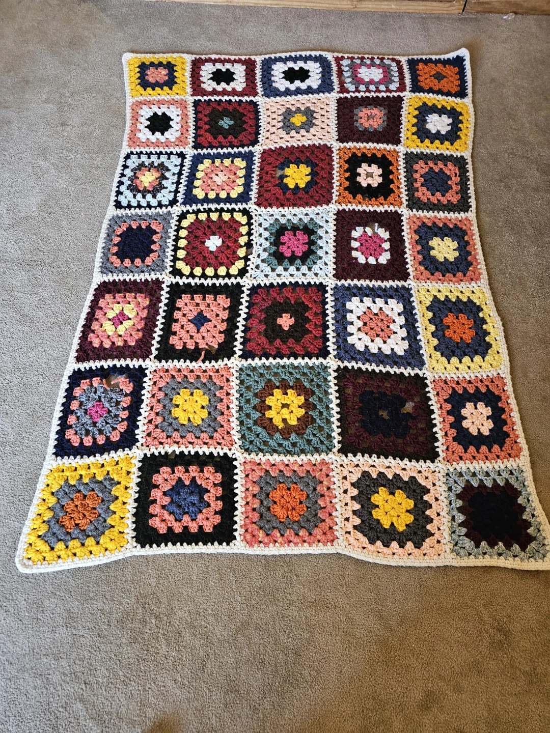 Handmade Granny Square Afghan Blanket - photo 2
