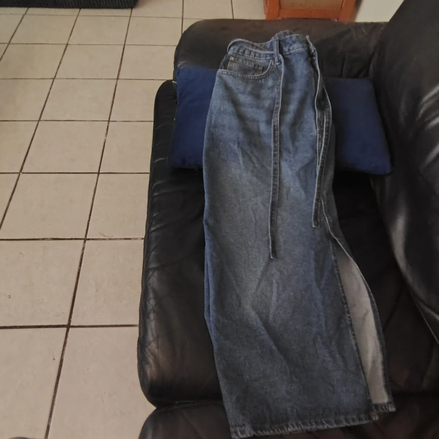 Denim Skirt with Slit - photo 3