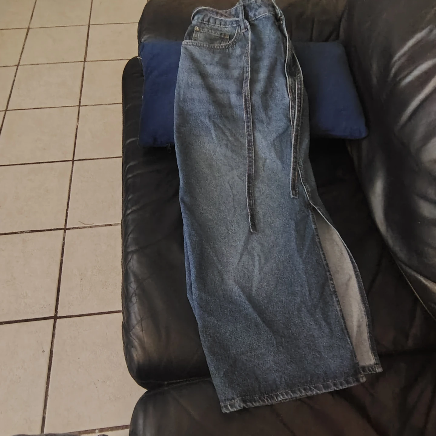 Denim Skirt with Slit - photo 4