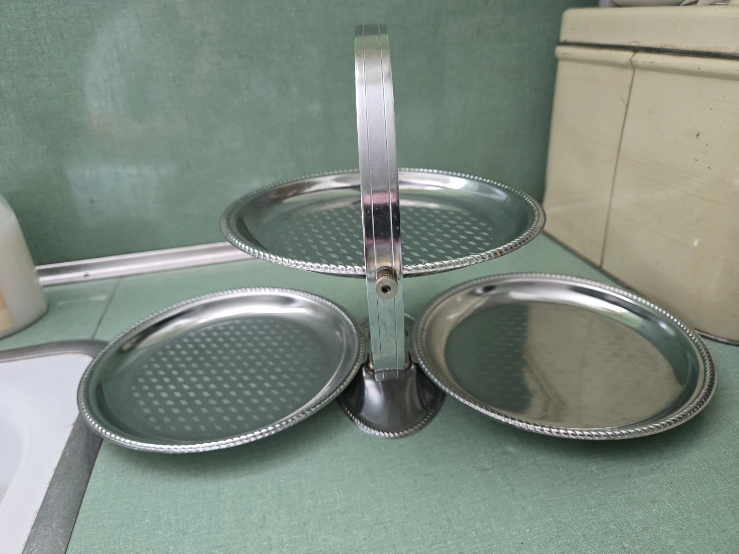 Vintage 3 Tier Foldable Serving Tray