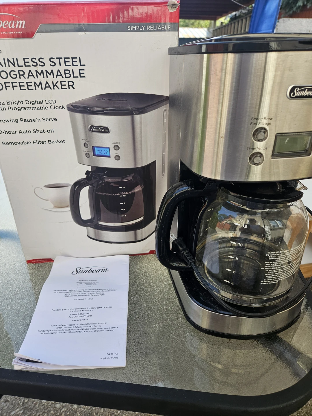 Sunbeam 12 Cup Stainless Steel Programmable Coffeemaker
