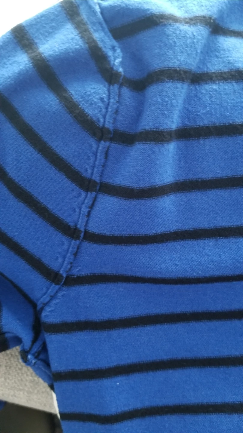 Blue and Black Striped 3/4 Sleeve Top Size Small - photo 5