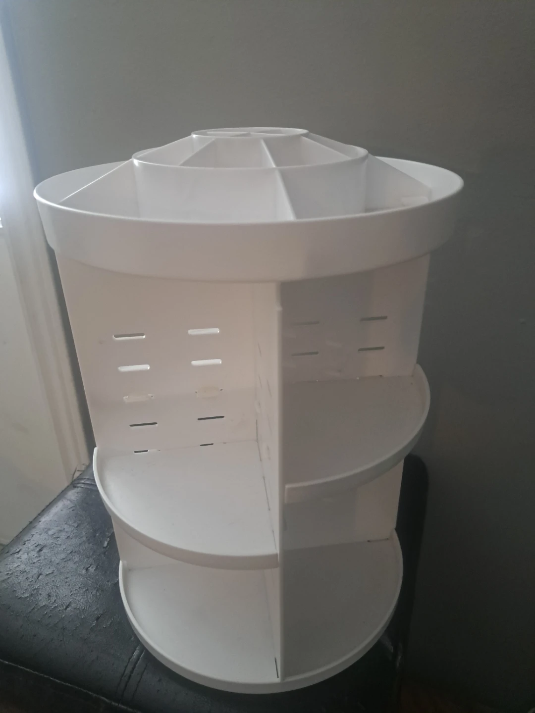 White Rotating cake decorating/Makeup Organizer