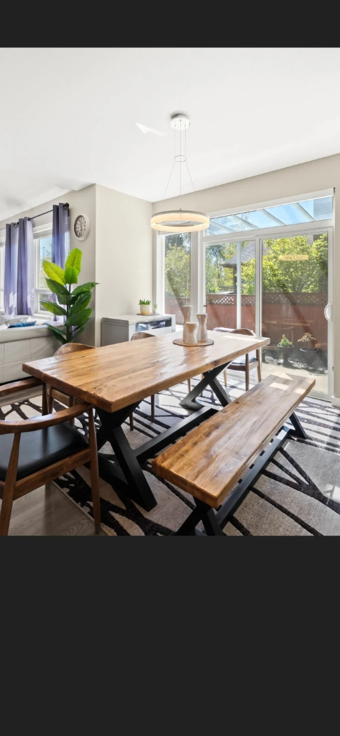 Ashley Solid Wood Dining Table and Bench Set - photo 5