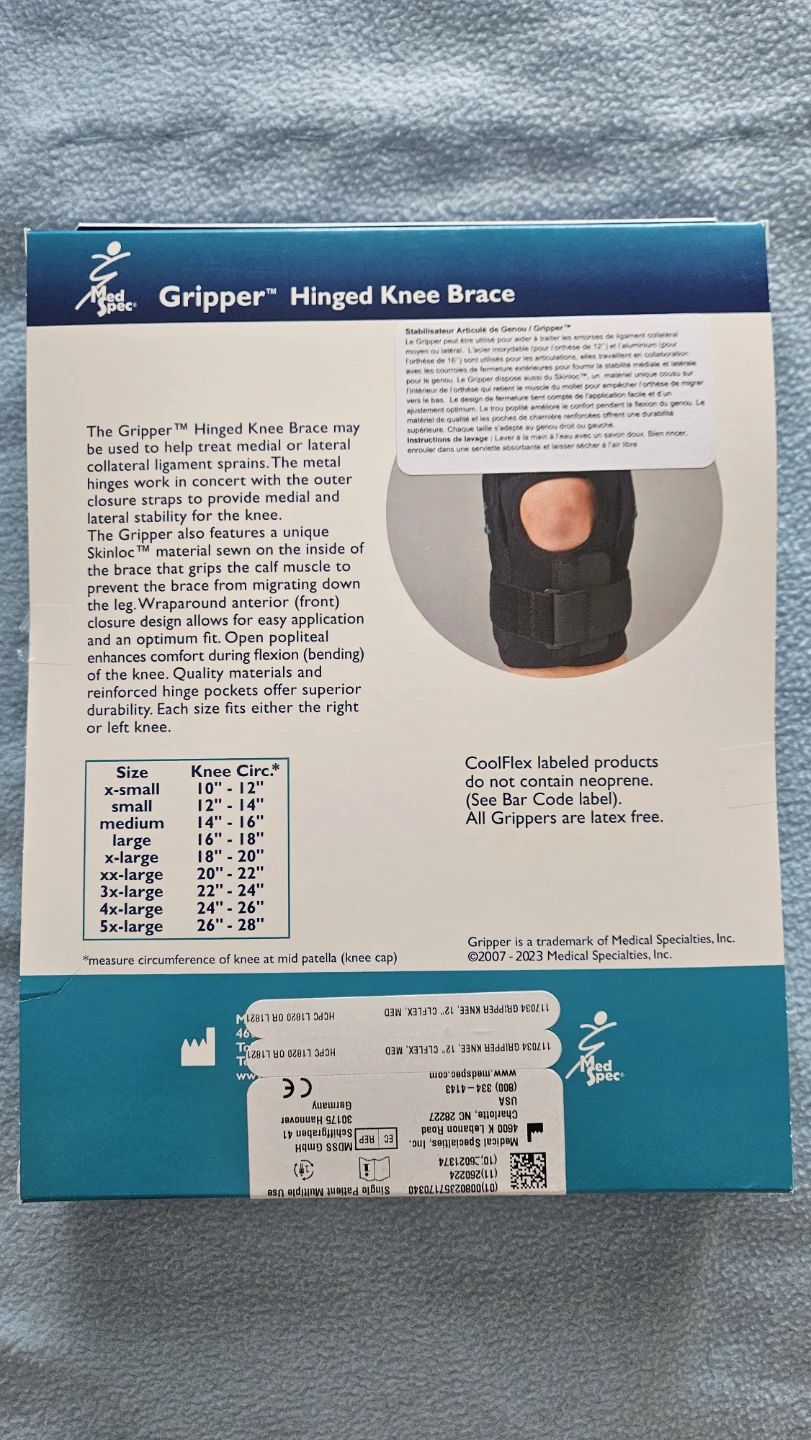 Med Spec Gripper Hinged Knee Brace Size Small - photo 2