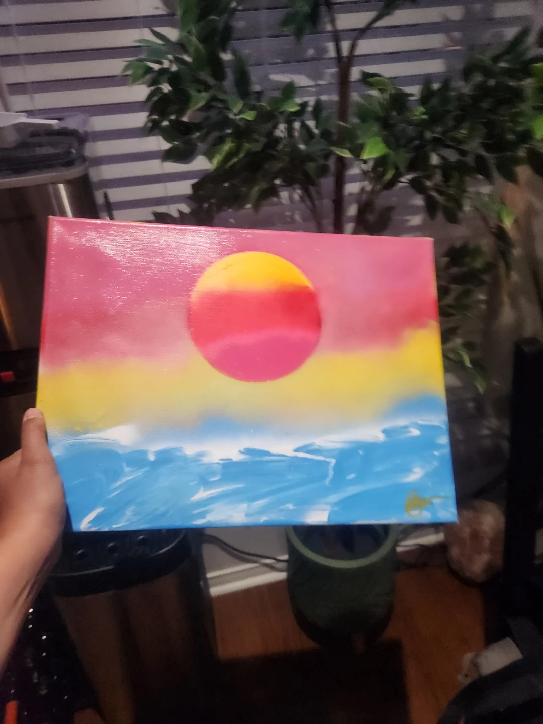 Spray paint art all done at home - photo 3