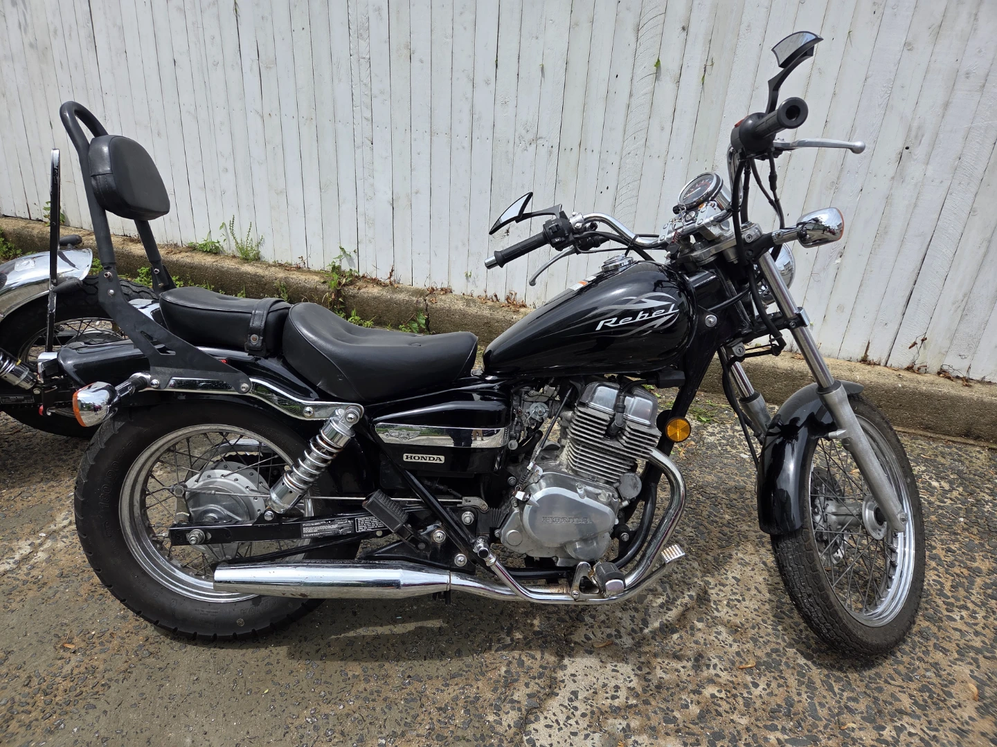 Black Honda Rebel Motorcycle