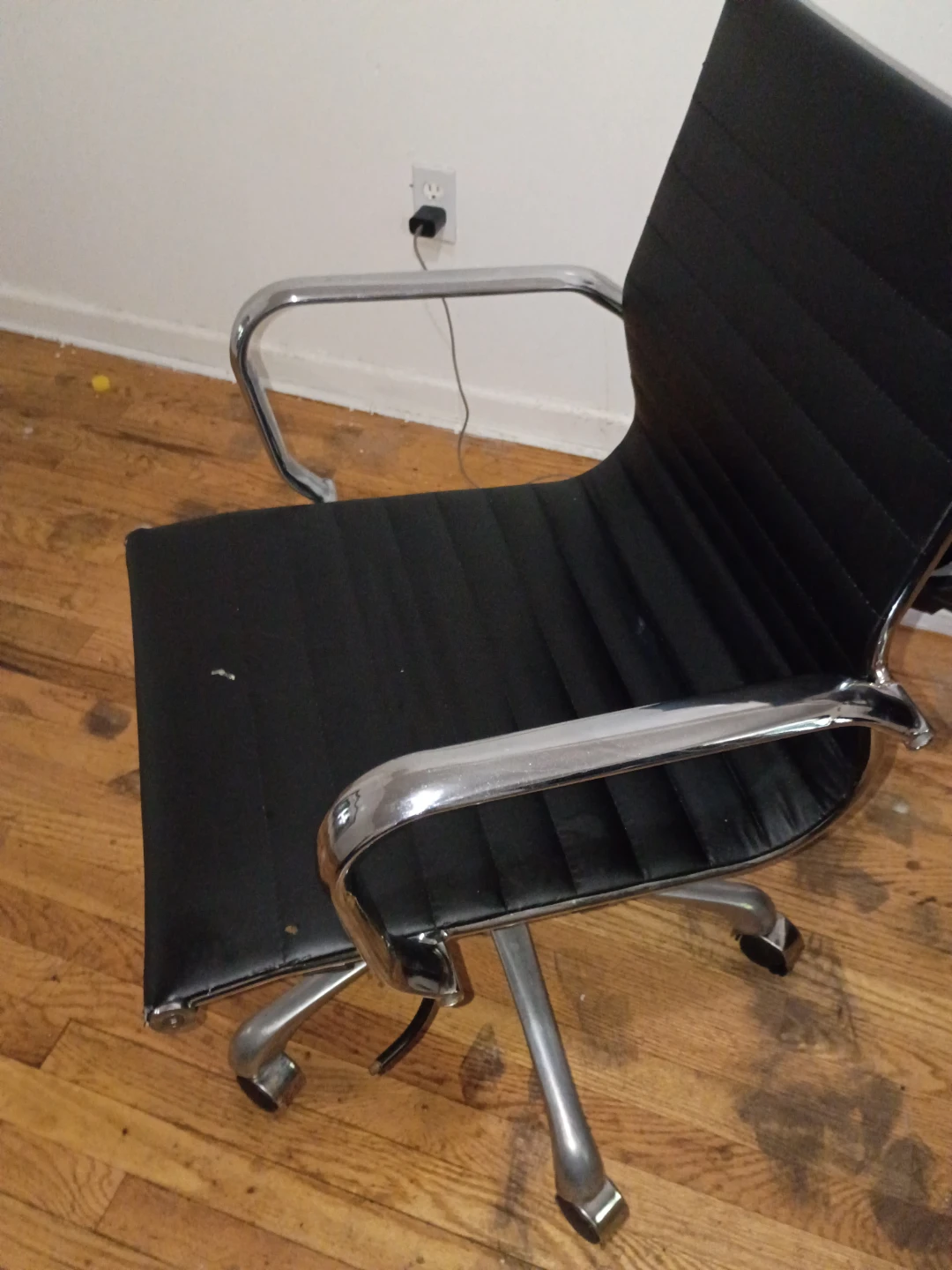 Black Office Chair with Chrome Accents