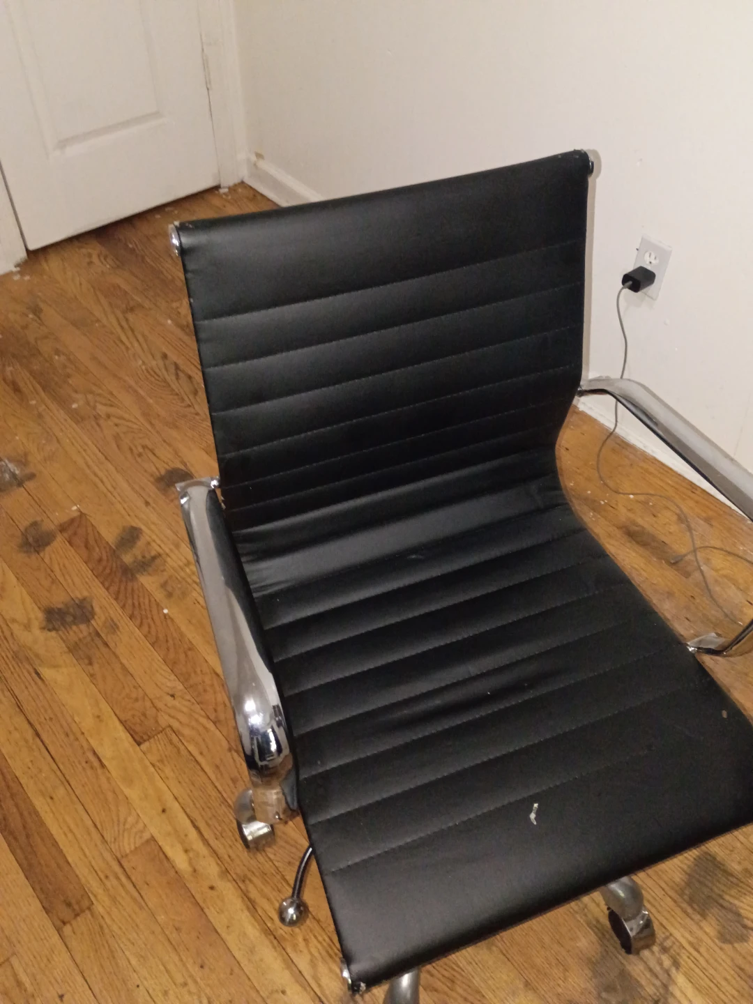 Black Office Chair with Chrome Accents - photo 2