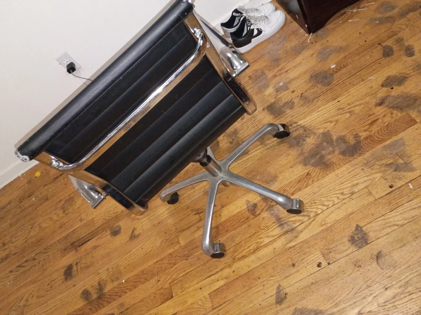 Black Office Chair with Chrome Accents - photo 3