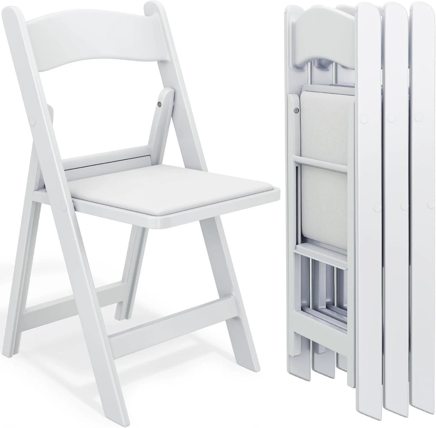 White Folding Padded Seat Chair - photo 2