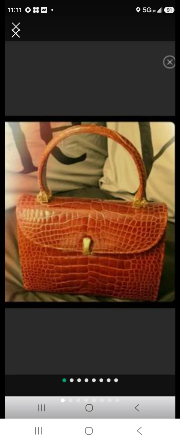 Brown Crocodile Embossed Handbag From Giorgio's