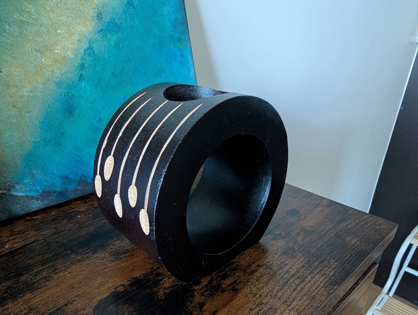 Wooden tealight candle holder