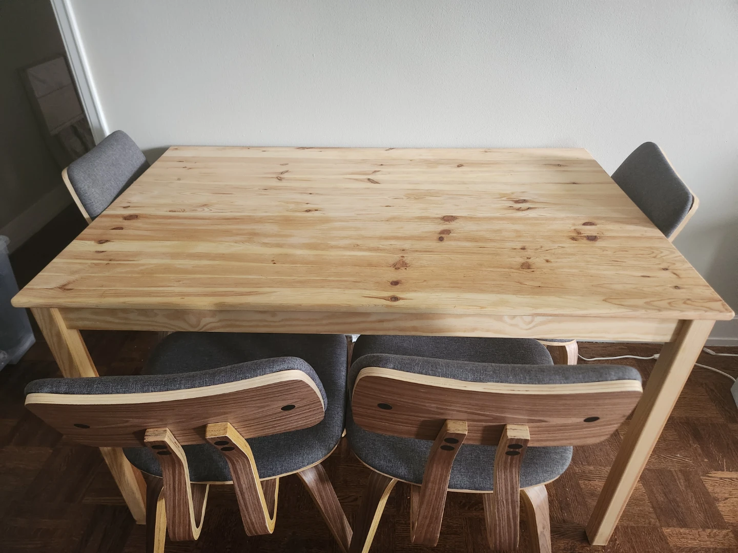 Wooden Dining Table with 4 Chairs