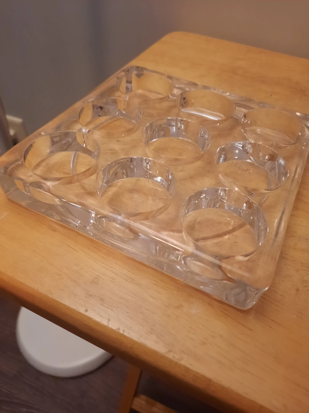 Clear Glass 9-Cavity Tea Light Tray