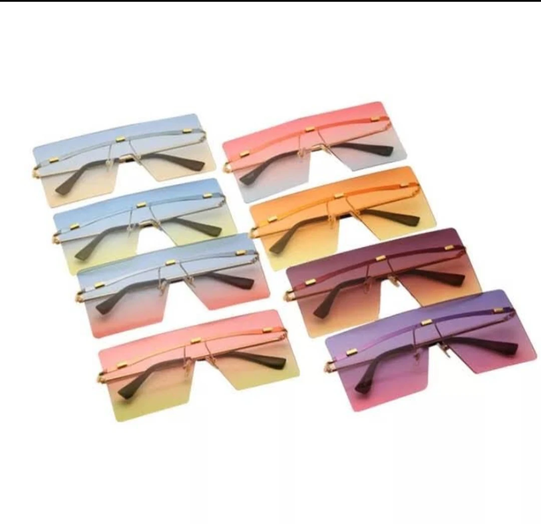 Rimless Oversized Shield Sunglasses