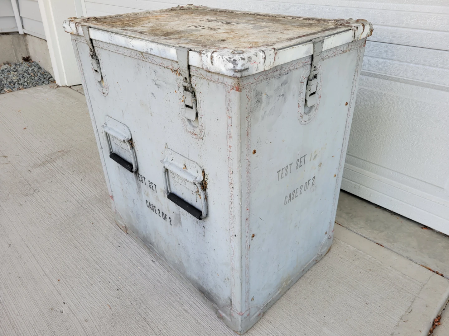 Vintage Military Aluminum Storage Trunk / Test Set Case.