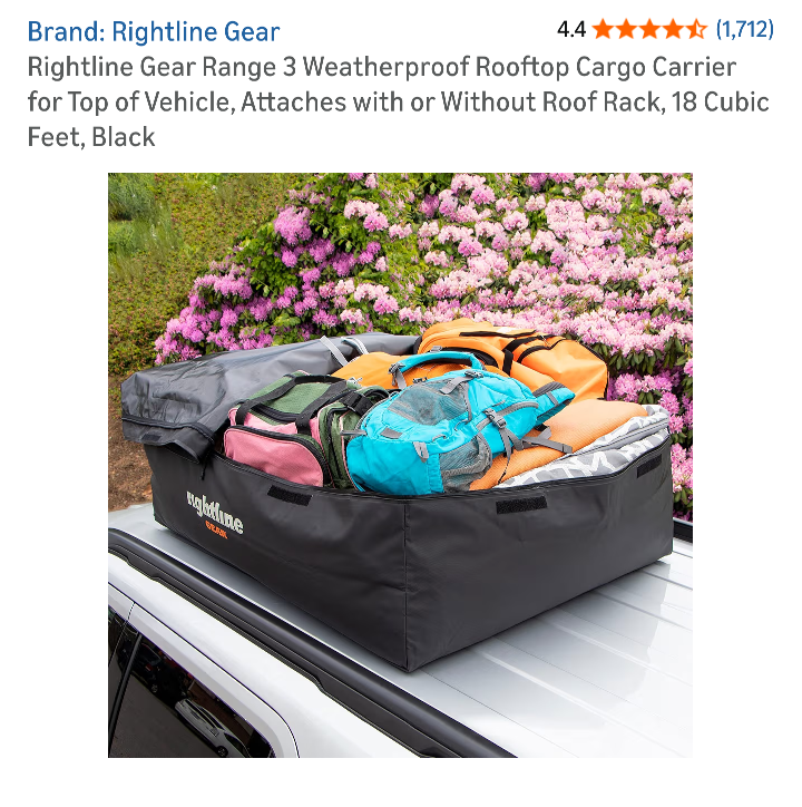 Rightline Gear Range 3 Weatherproof Rooftop Cargo Carrier