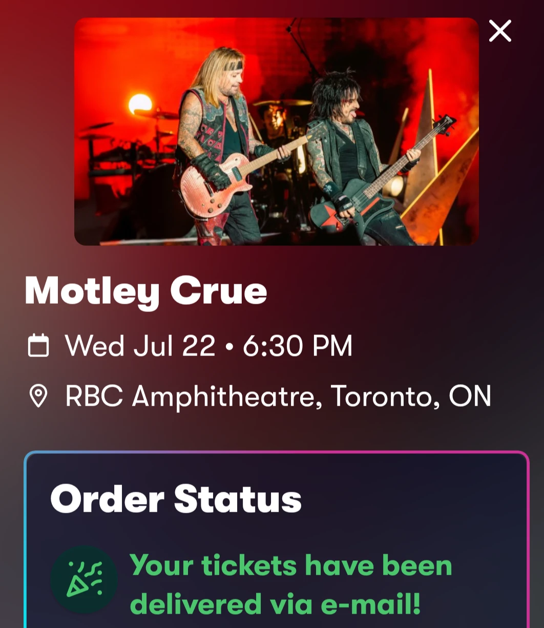 Motley Crue Tickets - Wed Jul 22