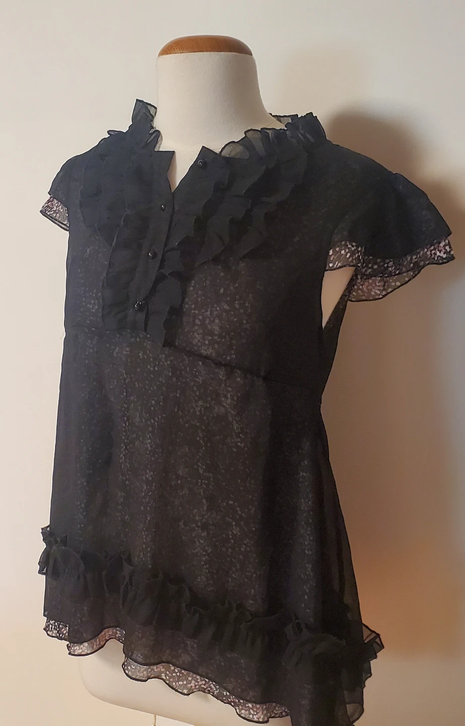 Max studio Ruffled Silk Tunic Dress/Blouse
