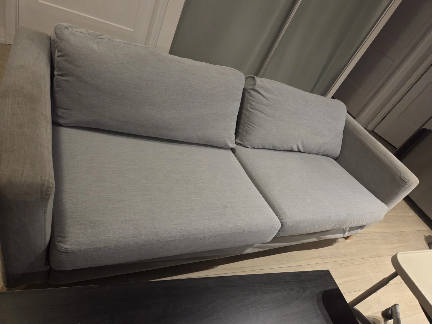 Grey Two-Seater Sofa as per moving we need to sell faster