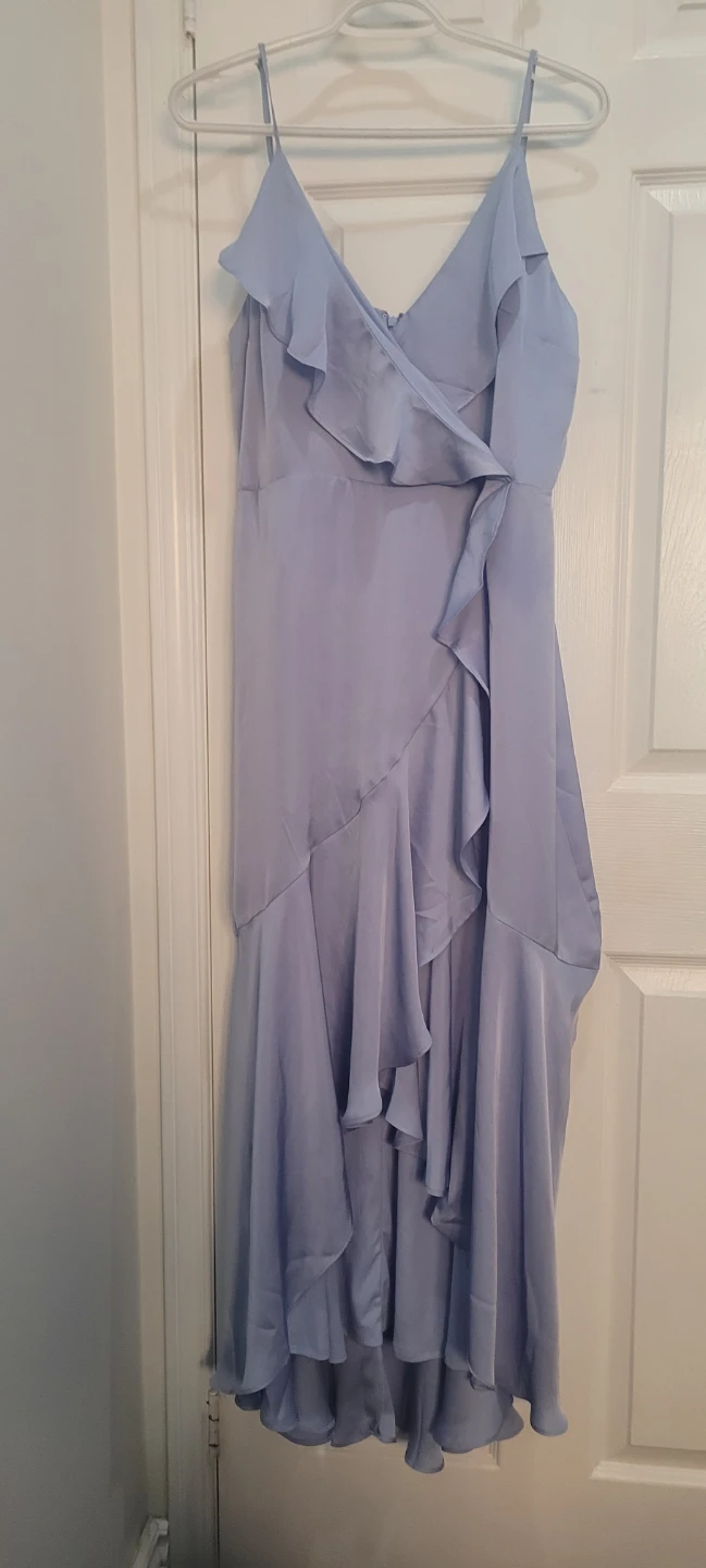 Light Blue Ruffled Maxi Dress