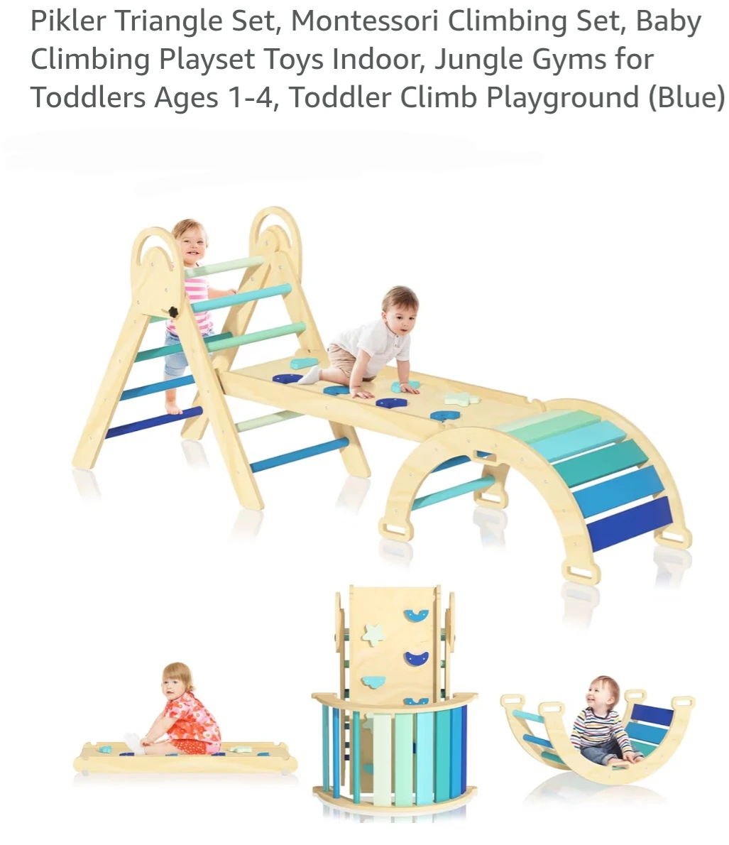 Pikler Triangle Climbing Set - Blue
