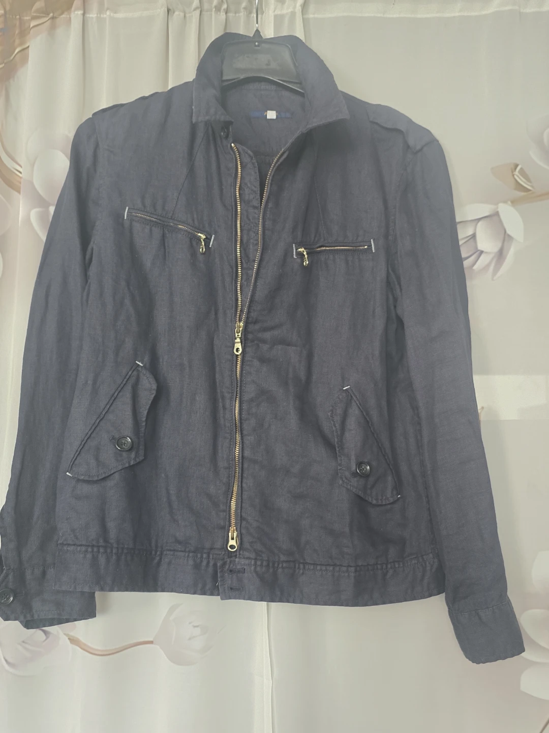 Dark Wash 100% Linen Jacket