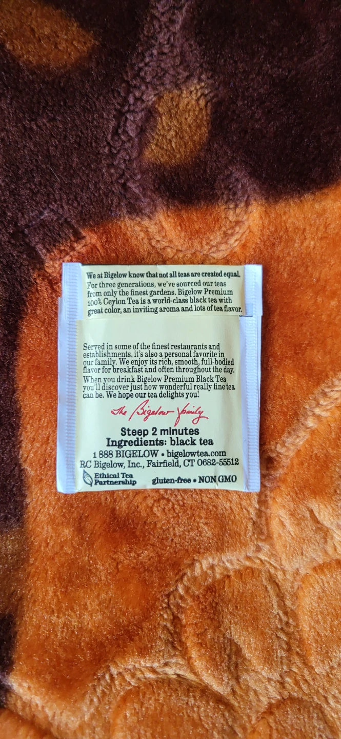 Bigelow Premium 100% Ceylon Black Tea Single Bag - photo 2