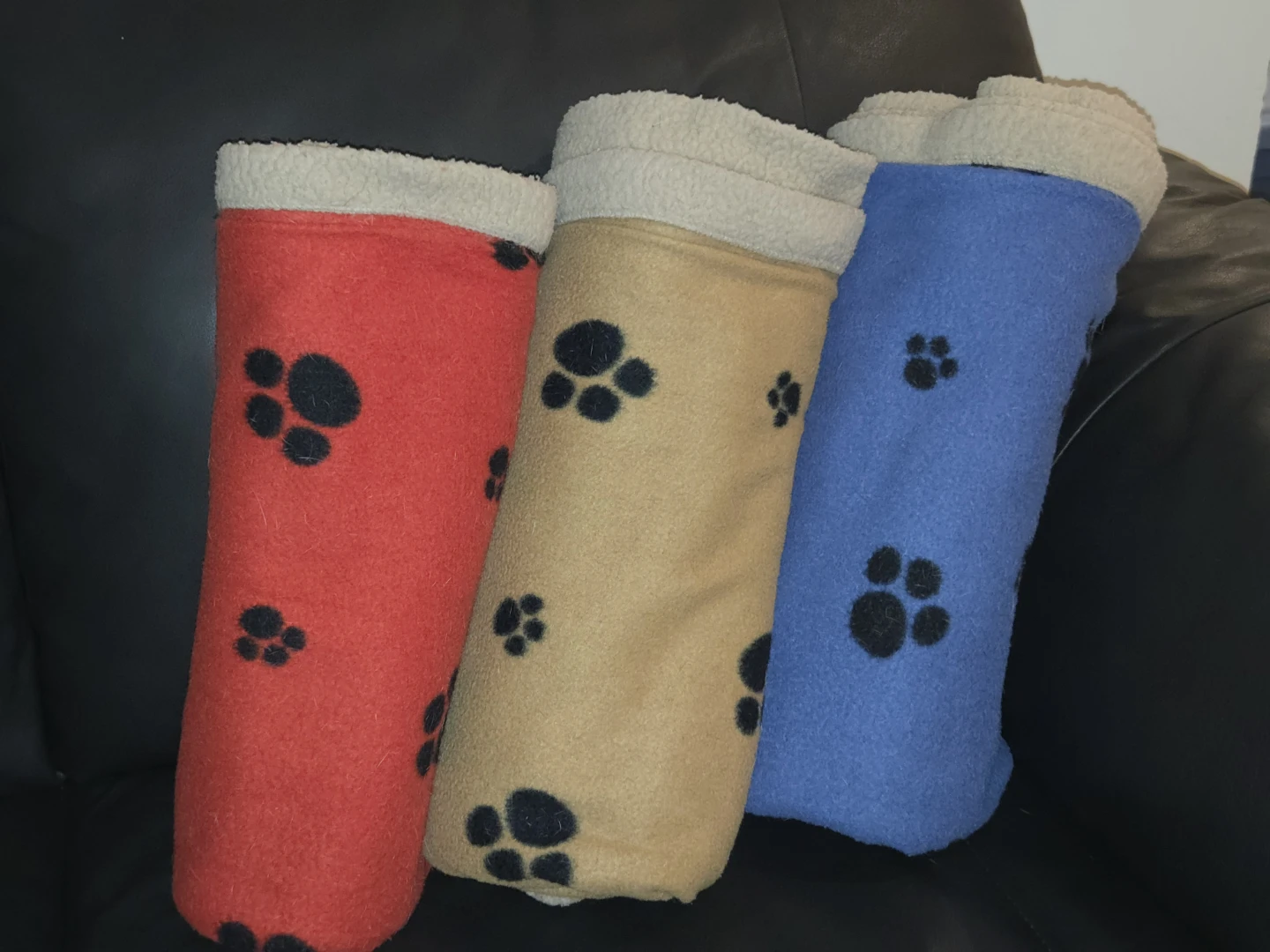Bundle of 3 Paw Print Pet Blankets
