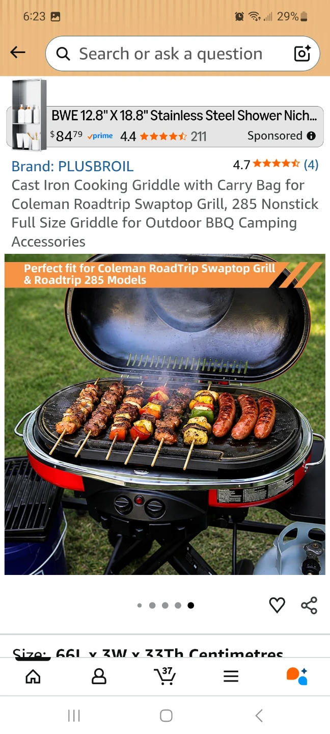 PLUSBROIL Cast Iron Griddle with Carry Bag - photo 3