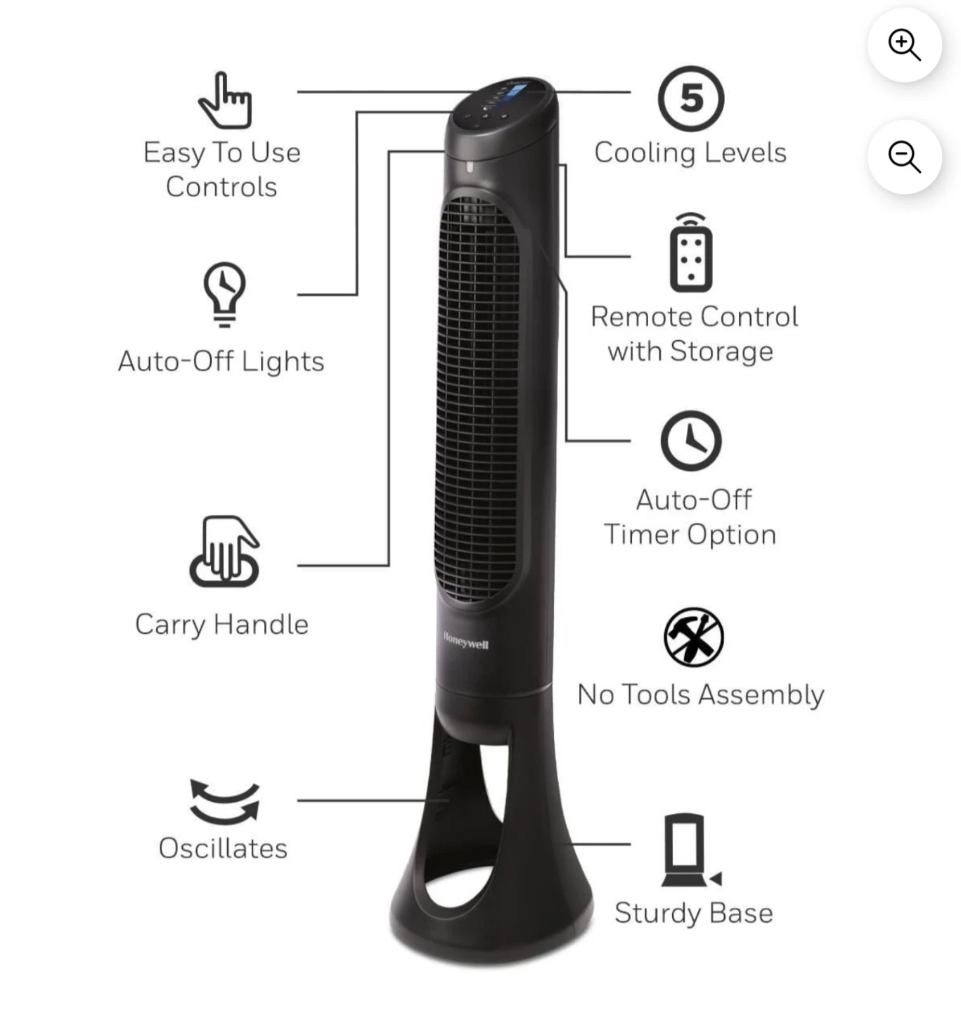 Honeywell QuietSet 5 Whole Room Tower Fan HYF260BC