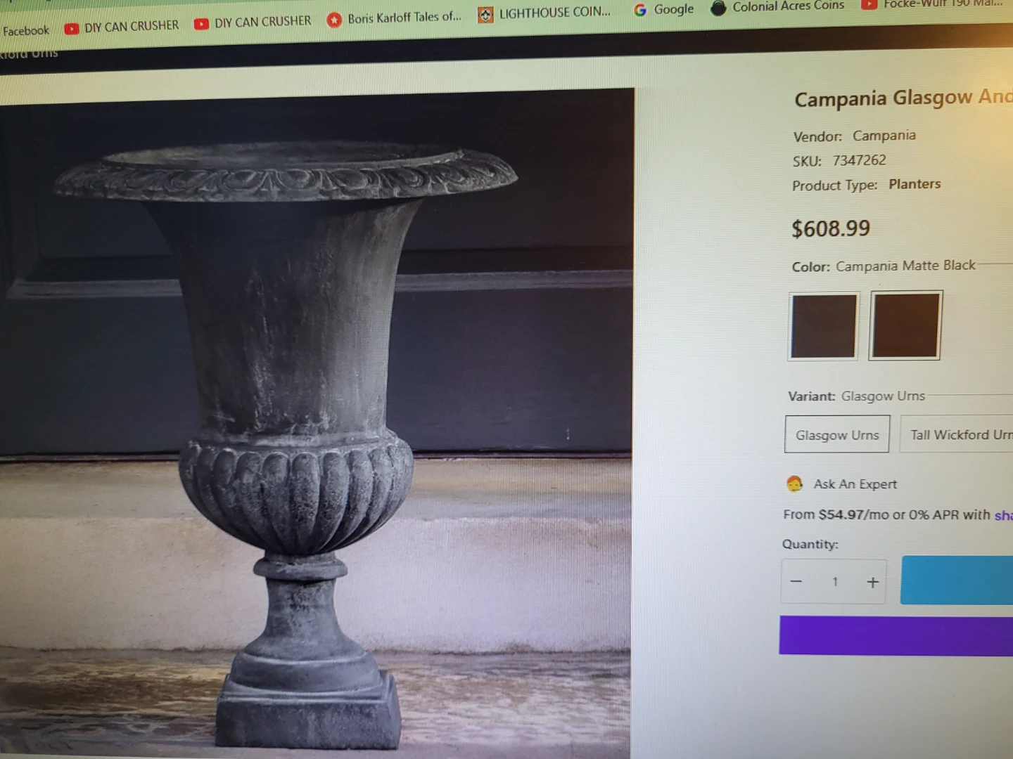 Cast Iron Urn Planter - photo 2
