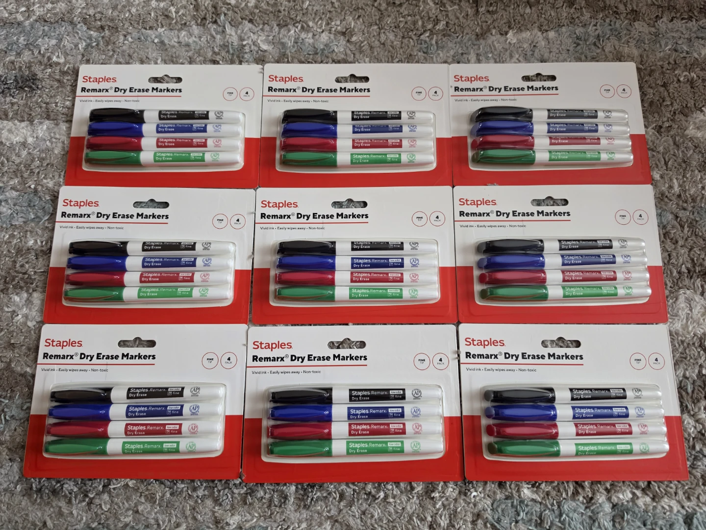 9 × Staples Remarx Dry Erase Markers