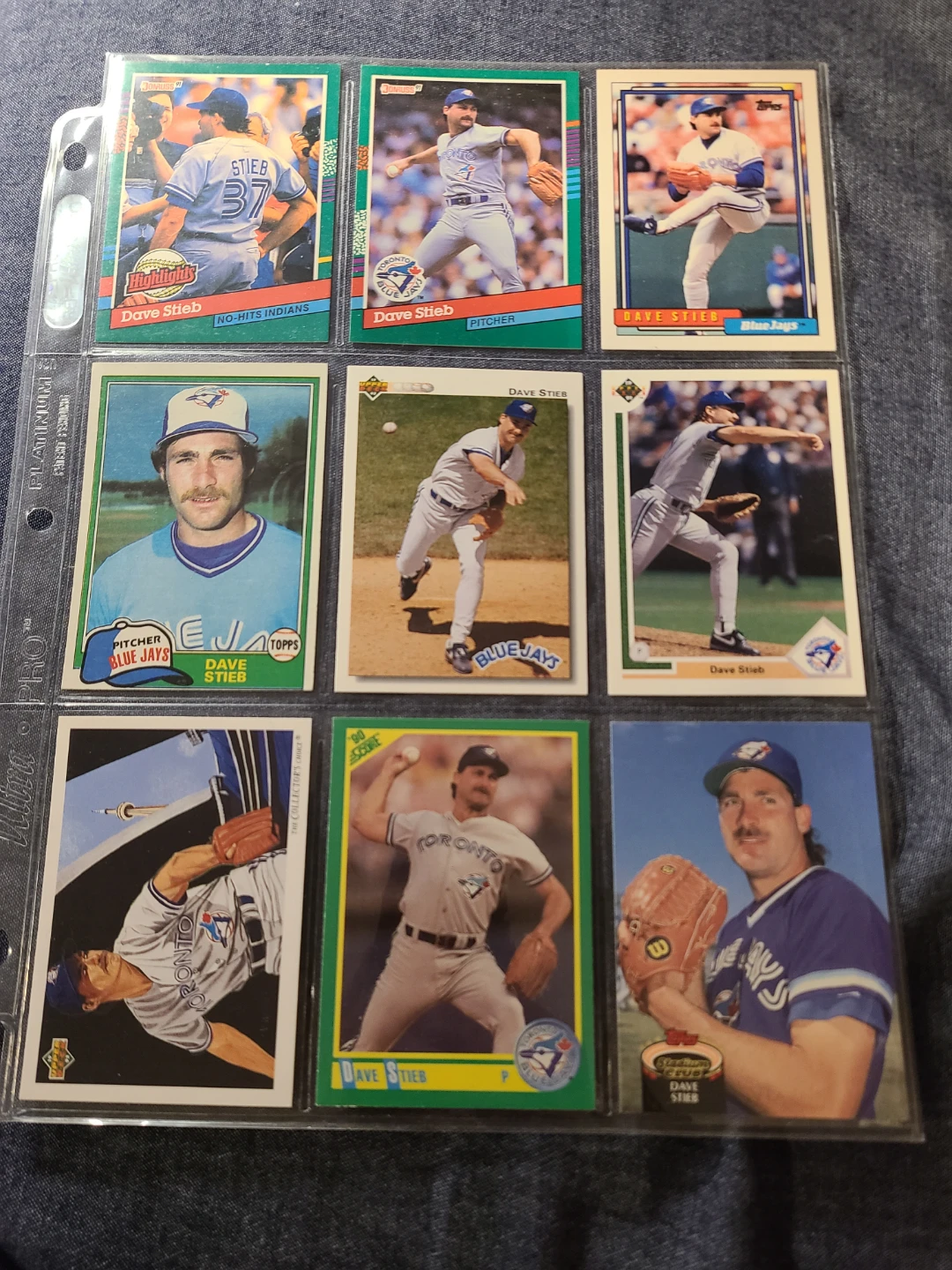Dave Stieb Toronto Blue Jays Baseball Cards Collection
