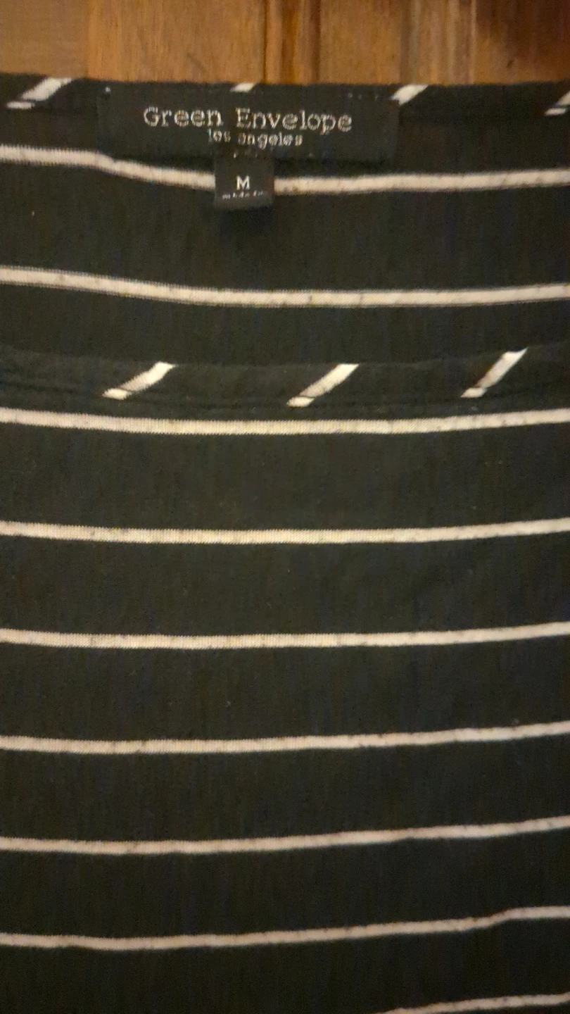 Green Envelope Striped T-Shirt Size M - photo 2