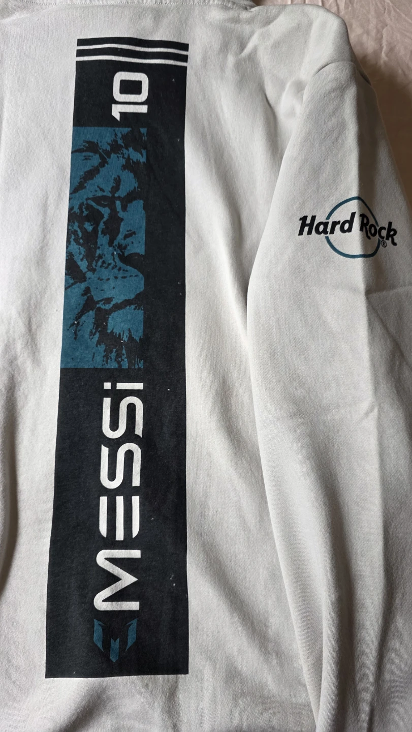 Messi #10 "X" Hard Rock Hoodie Sweatshirt **Brand New** - photo 3