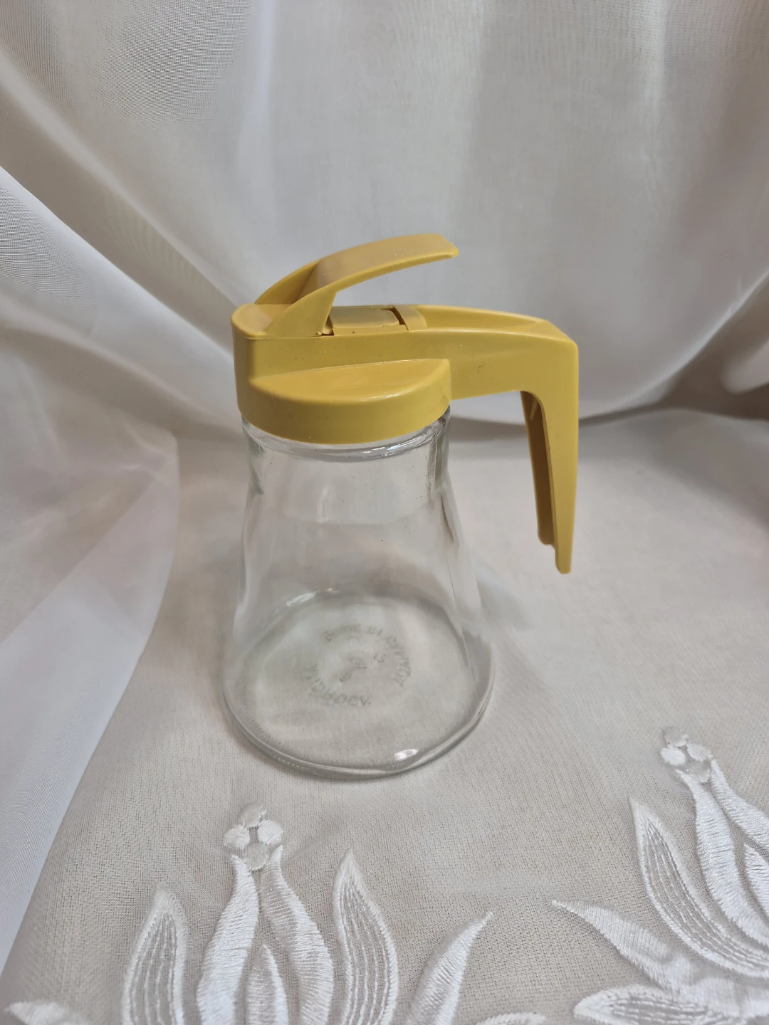 Vintage 12 oz Androck Glass with Mustard Yellow Lid Syrup - photo 2