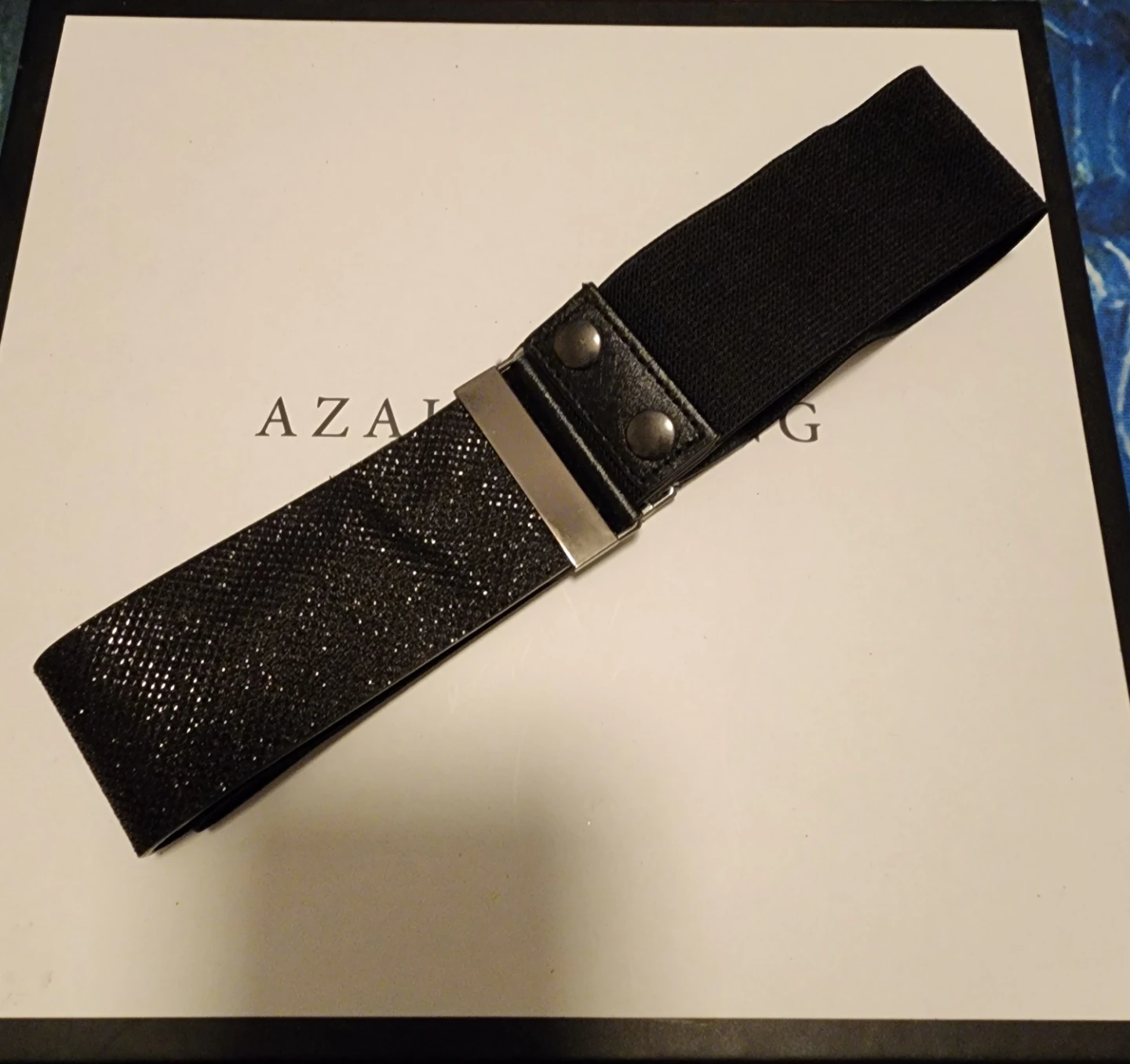 Black Elastic Glitter Belt